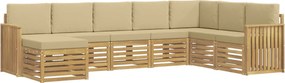 vidaXL Σειρά Καναπέ Εξωτερικού 8 pcs Λευκό και Μπεζ