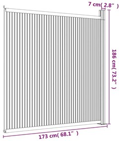 Πάνελ Περίφραξης Γκρι 173 x 186 εκ. από WPC - Γκρι