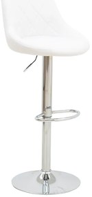 Σκαμπό μπαρ Boronez pakoworld πτυσσόμενο λευκό pu-βάση χρωμίου 47x49x112εκ