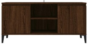 vidaXL Έπιπλο Τηλεόρασης Καφέ Δρυς 103,5x35x50 εκ. με Μεταλλικά Πόδια