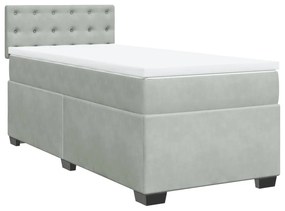 ΚΡΕΒΑΤΙ BOXSPRING ΜΕ ΣΤΡΩΜΑ ΑΝΟΙΧΤΟ ΓΚΡΙ 90X200 ΕΚ. ΒΕΛΟΥΔΙΝΟ 3286210