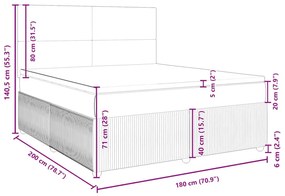 Κρεβάτι Boxspring με Στρώμα Σκούρο Πράσινο 180x200εκ. Βελούδινο - Πράσινο