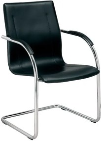 Καρέκλα υποδοχής Omikron-Μαύρο / Χρώμιο  (4 τεμάχια)