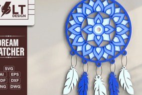 Intra απο ξύλο plywood 3mm-4mm πάχος 3d Dream Catchers Layered Cut File Δίασταση 20x30 cm INTRAFABR-101452152