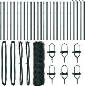 vidaXL Στύλος Περιφράξεων Πράσινο 50 x 0,4 m (13 mm πλέγμα)