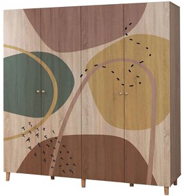 Ντουλάπα Τετράφυλλη Loni 869VEL8690 180x52x192cm Multi Four Door