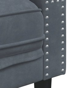 vidaXL Πολυθρόνα Chesterfield Σκούρο Γκρι Βελούδινη