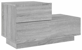 vidaXL Κομοδίνο με Φώτα LED Γκρι Sonoma 70 x 36 x 40,5 εκ.