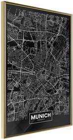 Αφίσα - City Map: Munich (Dark) - 20x30 - Χρυσό - Χωρίς πασπαρτού