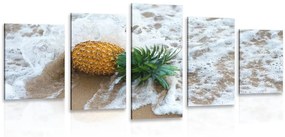 Εικόνα 5 μερών ανανάς στο κύμα του ωκεανού - 100x50