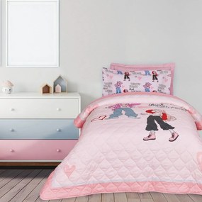 Κουβερλί Παιδικό 4940 Pink-Grey Das Home Μονό 160x220cm Microfiber