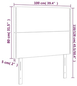 Κεφαλάρια Κρεβατιού 2 τεμ. Αν. Γκρι 100x5x78/88 εκ. Βελούδινο - Γκρι