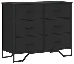 vidaXL Συρταριέρα Μαύρη 91x35,5x74,5 εκ. από Επεξεργασμένο Ξύλο