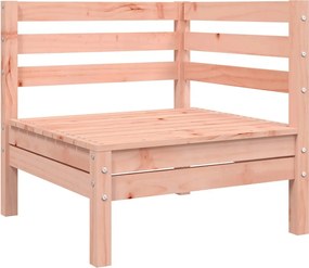 vidaXL Καναπές Κήπου Γωνιακός Μασίφ Ξύλο Ψευδοτσούγκας με Μαξιλάρια