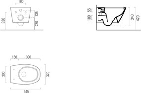 GSI Modo Plus Swirl 841500SC White Matt - Κρεμαστή λεκάνη