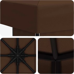 vidaXL Κιόσκι 3 x 3 m Καφέ Πολυεστέρας και Χάλυβας 190 gsm