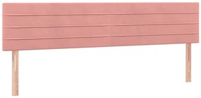 vidaXL Κρεβάτι Boxspring με Στρώμα Ροζ 120x190 εκ. Βελούδινο