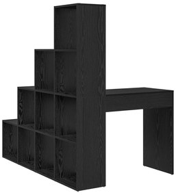 vidaXL Γωνιακό γραφείο με ράφι Μαύρη δρυς 101.5 x 149.5 x 149.5 εκ.
