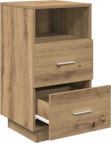 vidaXL Κομοδίνο με 2 συρτάρια Αρτισιανή Δρυς 36x36x68 εκ.