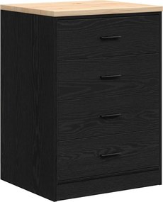 vidaXL ντουλάπι αποθήκευσης γκαράζ μαύρο 60x51x85 εκ μασίφ ξύλο πεύκο