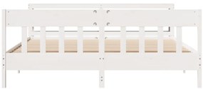 vidaXL Σκελετός Κρεβ. Χωρίς Στρώμα Λευκό 180x200 εκ Μασίφ Πεύκο