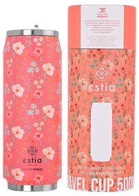 Θερμός Travel Cup 500ml Save the Aegean Bouquet Coral Estia Home Art 01-16821