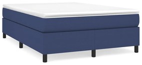 vidaXL Κρεβάτι Boxspring με Στρώμα Μπλε 140x190 εκ. Υφασμάτινο