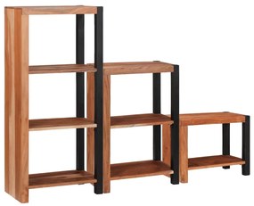 vidaXL Ράφι Βιβλίων 3 pcs Καφέ 50 x 30 x 110 εκ Μασίφ ξύλο ακακίας