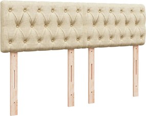 vidaXL Κρεβάτι Boxspring με Στρώμα Κρεμ 140x200 εκ. Υφασμάτινο