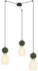 Φωτιστικό Οροφής 23246 80x140cm 3xE14 15W Marble Green-Brass