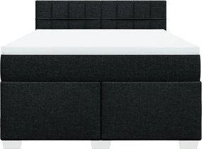 vidaXL Κρεβάτι Boxspring με Στρώμα Μαύρο 160x200 εκ. Υφασμάτινο