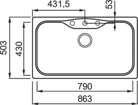 Elleci Fox 360 - Νεροχύτης Κουζίνας Γρανίτη 86x50 - Bianco Antico