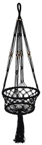 Κρεμαστή Θήκη Γλάστρας Μακραμέ (Φ30x45) K-M Black HZ1908790