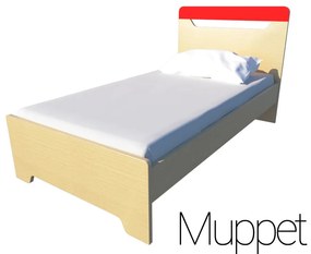 Παιδικό Ημίδιπλο 110x190 Κρεβάτι Irven Κόκκινο Muppet
