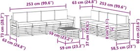 vidaXL Σετ Καναπέ 9 pcs Λευκό και Κρεμ 59 x 59 x 37 εκ Πολυεστέρας