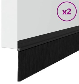 vidaXL Αυτοκόλλητες σφραγίδες πόρτας 2 pcs Μαύρο 100 cm