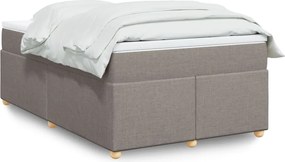 vidaXL Κρεβάτι Boxspring με Στρώμα Taupe 120x190 εκ. Υφασμάτινο