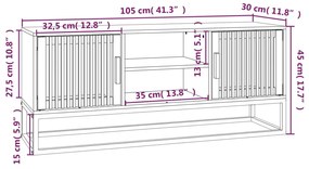 vidaXL Έπιπλο Τηλεόρασης Λευκό 105x30x45 εκ. Επεξεργασμένο Ξύλο/Σίδερο