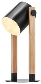 Φωτιστικό Επιτραπέζιο Braytron BV02-00013 Μαύρο Ματ (Black Mat), Ξύλο Φυσικό χρώμα (Wood Natural Finish)