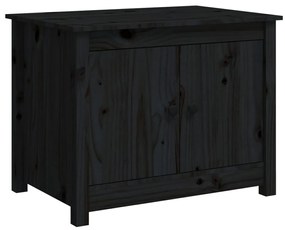 vidaXL Τραπεζάκι Σαλονιού Μαύρο 71 x 49 x 55 εκ. Μασίφ Ξύλο Πεύκου