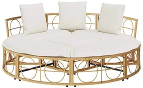 vidaXL Εξωτερική Lounge κρεβάτι χωρίς θόλο Poly Rattan