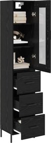 vidaXL Highboard Μαύρη Οξυά 34,5 x 34 x 180 εκ. Επεξεργασμένο ξύλο