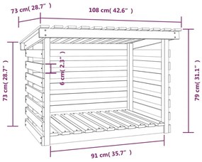 Ραφιέρα Καυσόξυλων Γκρι 108x73x79 εκ. από Μασίφ Ξύλο Πεύκου