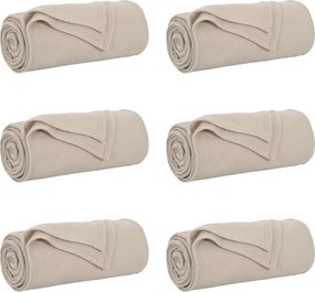 vidaXL Ριχτάρια 6 pcs Μπεζ 270 x 240 cm Μαλλί
