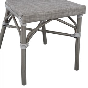 Καρέκλα KASON C5109 Αλουμινίου Bamboo Look Πατίνα Γκρί με Textline 45x57x88 εκ. 45x57x88 εκ.