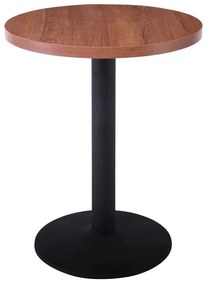 MARCO Τραπέζι Στρογγυλό Επιφάνεια Melamine Καρυδί Βάση Μέταλλο Μαύρο Φ45cm Φ60cm H.74cm