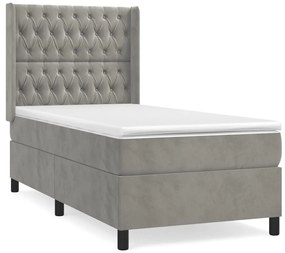 ΚΡΕΒΑΤΙ BOXSPRING ΜΕ ΣΤΡΩΜΑ ΑΝΟΙΧΤΟ ΓΚΡΙ 80X200 ΕΚ. ΒΕΛΟΥΔΙΝΟ 3132825