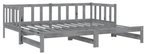 vidaXL Καναπές Κρεβάτι Γκρι 2 x (90 x 200) εκ. από Μασίφ Ξύλο Πεύκου
