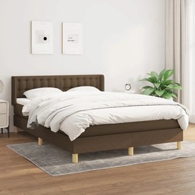 ΚΡΕΒΑΤΙ BOXSPRING ΜΕ ΣΤΡΩΜΑ ΣΚΟΥΡΟ ΚΑΦΕ 140X200 ΕΚ ΥΦΑΣΜΑΤΙΝΟ 3130596