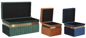 Σκαμπό DKD Home Decor Μπλε Πράσινο Πορτοκαλί Χρυσό Ξύλο MDF 93 x 47 x 45 cm (3 Μονάδες)